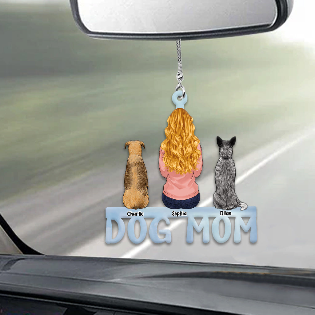 Dog Mom Cat Mom Dog Dad Cat Dad - Personalized Dog Car Ornament