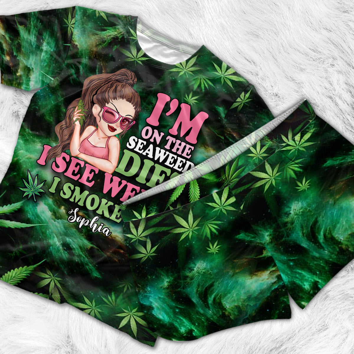 Ich mache die Algen-Diät – personalisiertes Algen-Shirt und Damen-Shorts