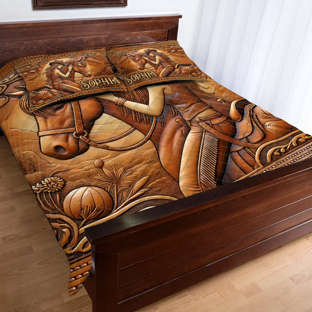 Ein Mädchen und ihr Pferd – Personalisiertes Pferde-Quilt-Set