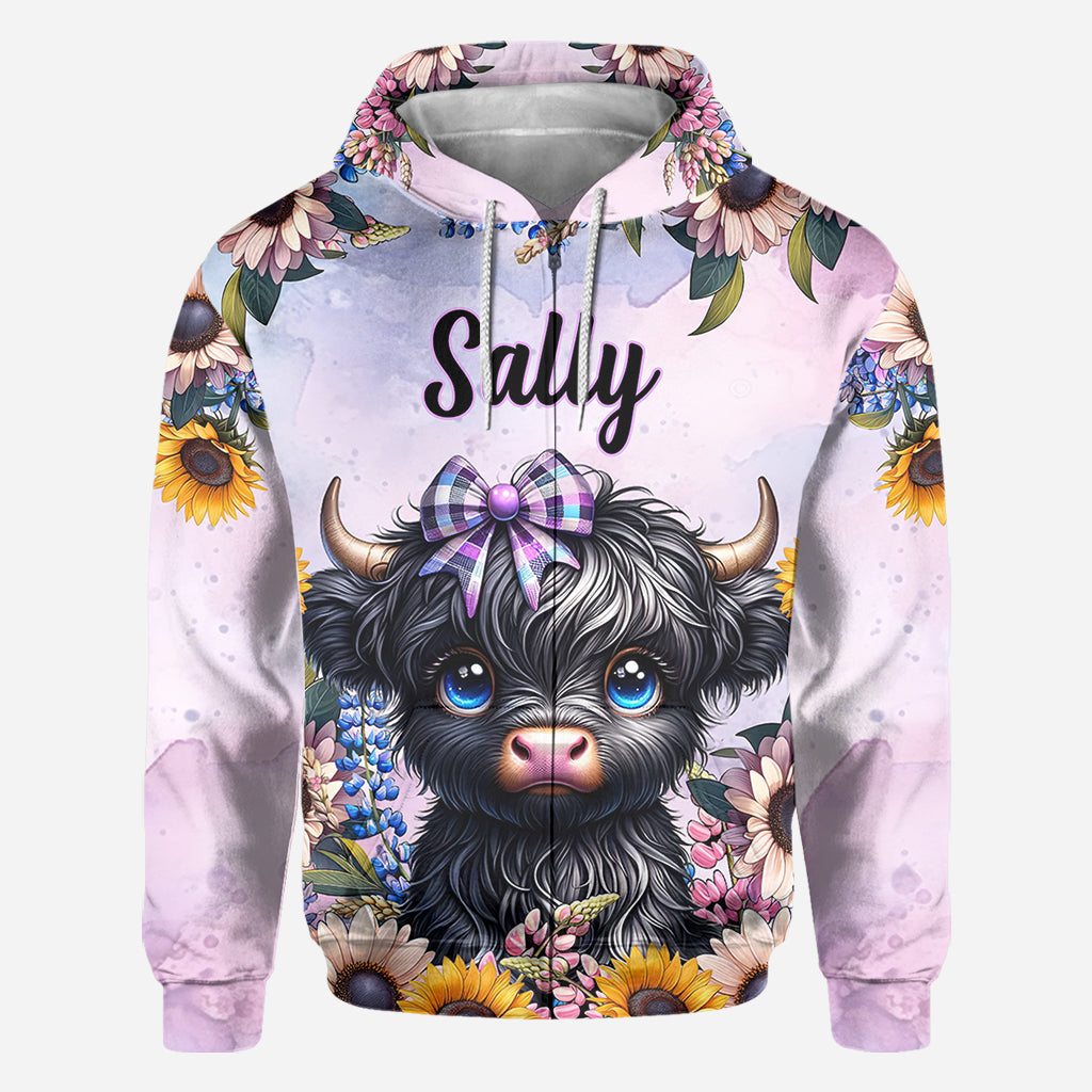 Niedliches kleines Kuh-Shirt mit Allover-Personalisierung