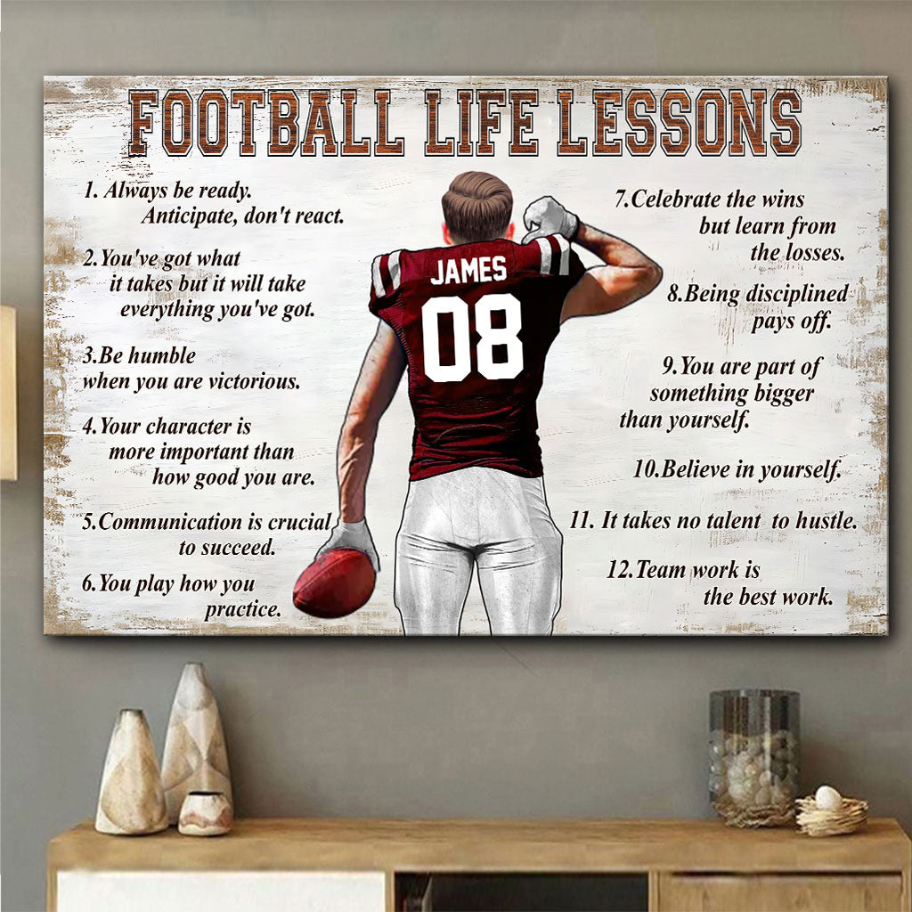 Fußball-Lebenslektionen – Personalisierte Fußball-Leinwand und Poster