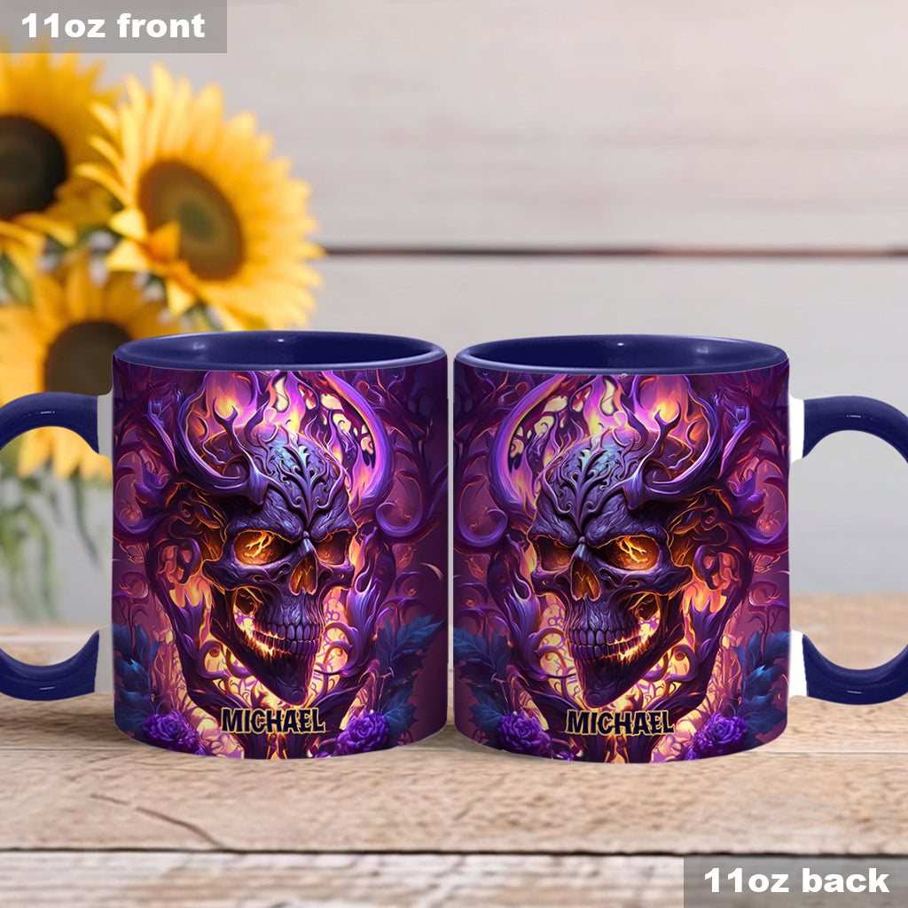 Feuer und Wut – Personalisierte Tasse mit Totenkopf-Akzent