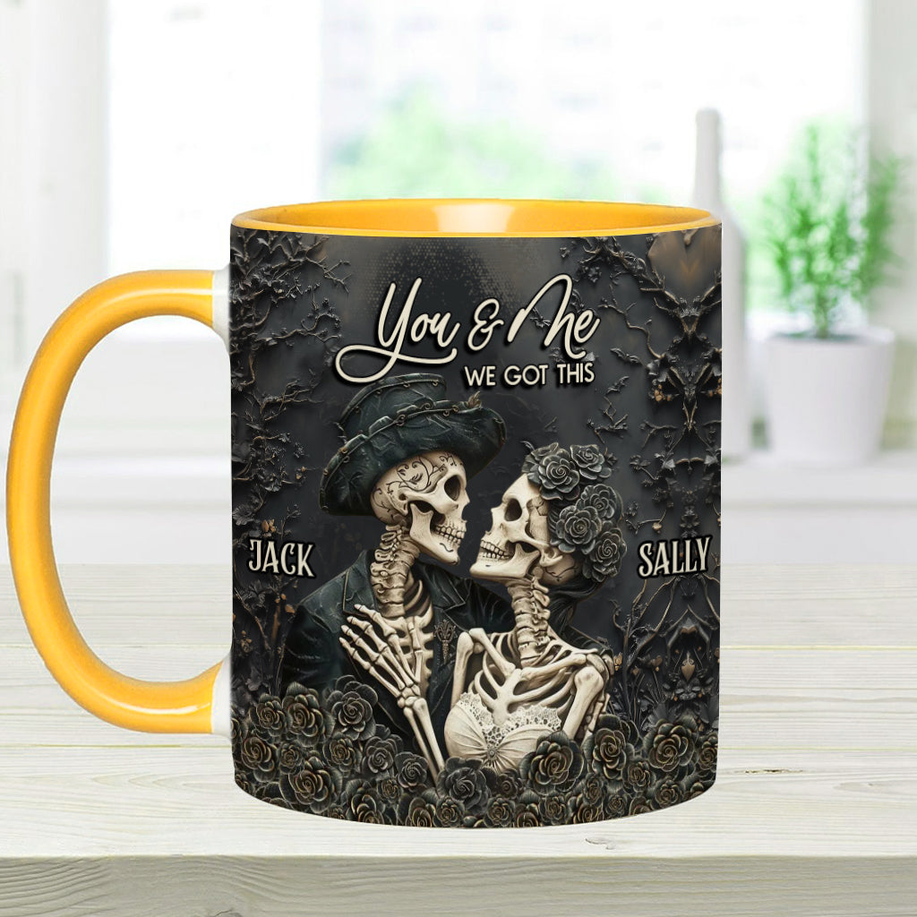 You & Me - Personalized Skull Accent Mug