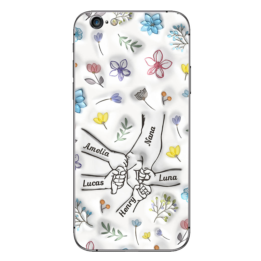 Händchenhaltende Oma, Mama, Nana – Personalisierte Oma-Handyhülle