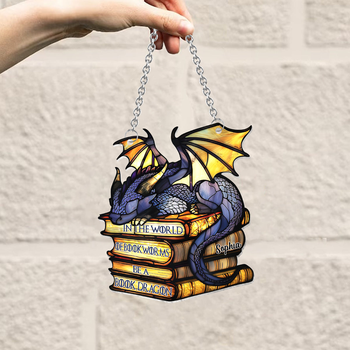 In der Welt der Bücherwürmer: Werde zum Bücherdrachen – Personalisierter Buch-Fensterhänger als Sonnenfänger