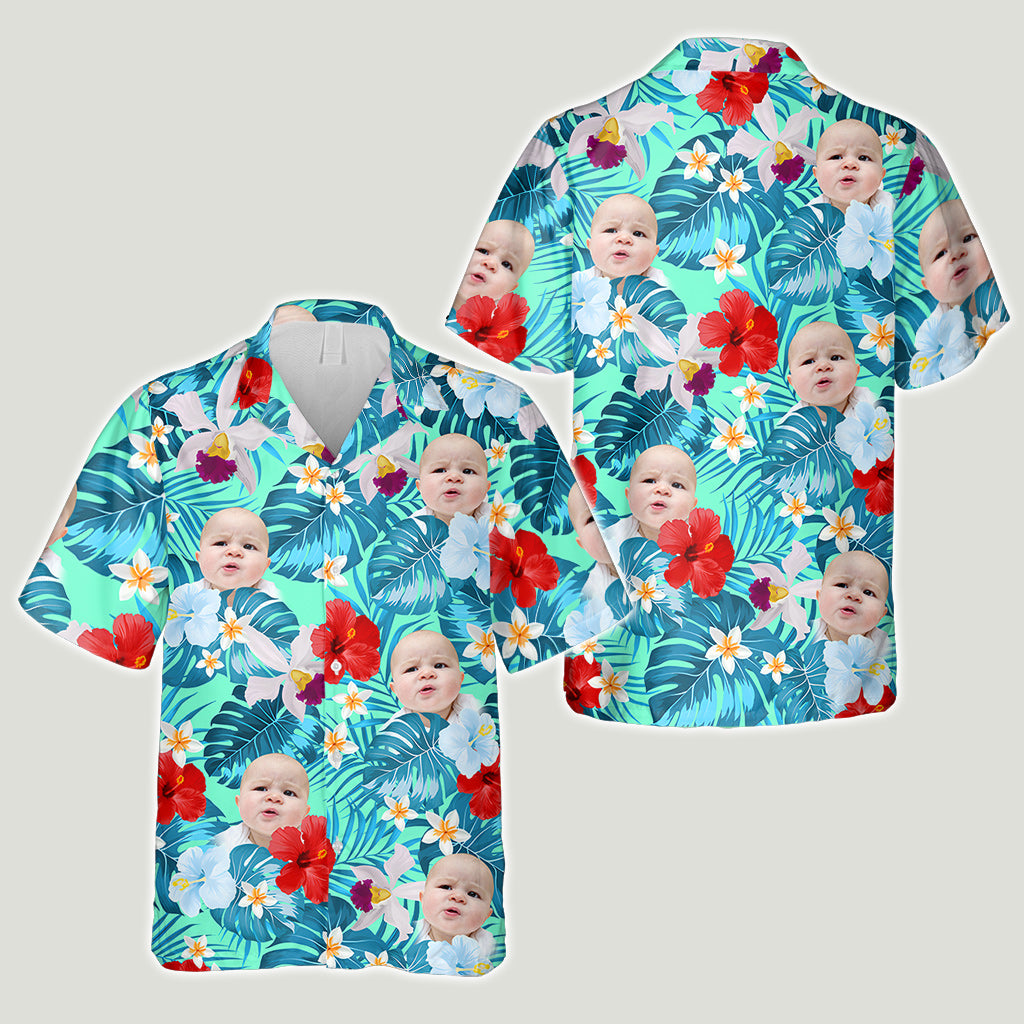Custom Face Photo Tropical Style Dad Uncle Any Title - Personalized Father Hawaiian Shirt