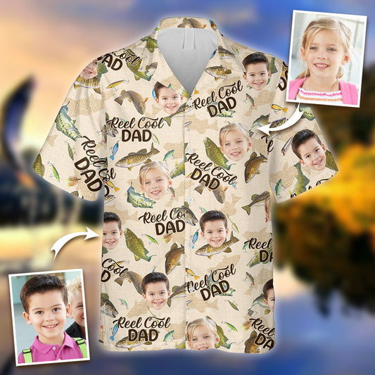 Echt cooler Papa – personalisiertes Hawaiihemd zum Angeln