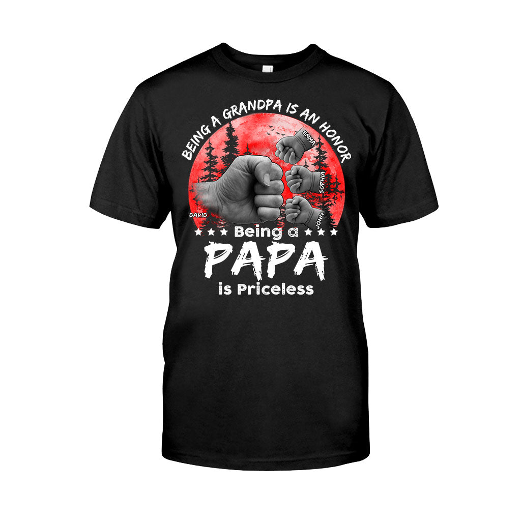 Father Son Red Moon Fist Bump - Personalized Father T-shirt And Hoodie