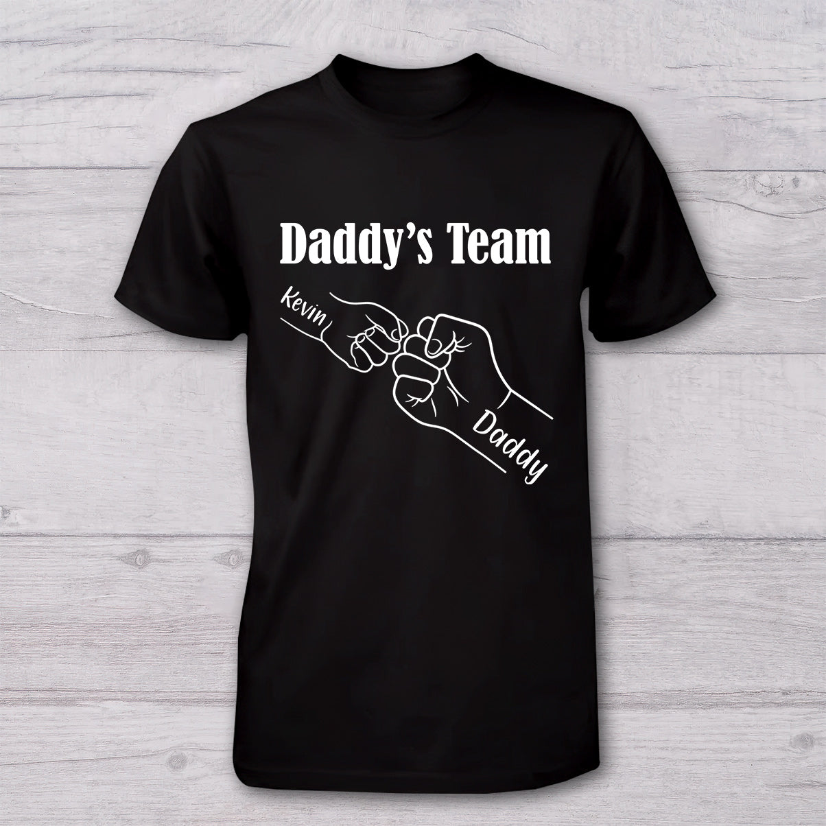 Papa und ich – Papas Team – Personalisiertes Vater-T-Shirt und Baby-Body