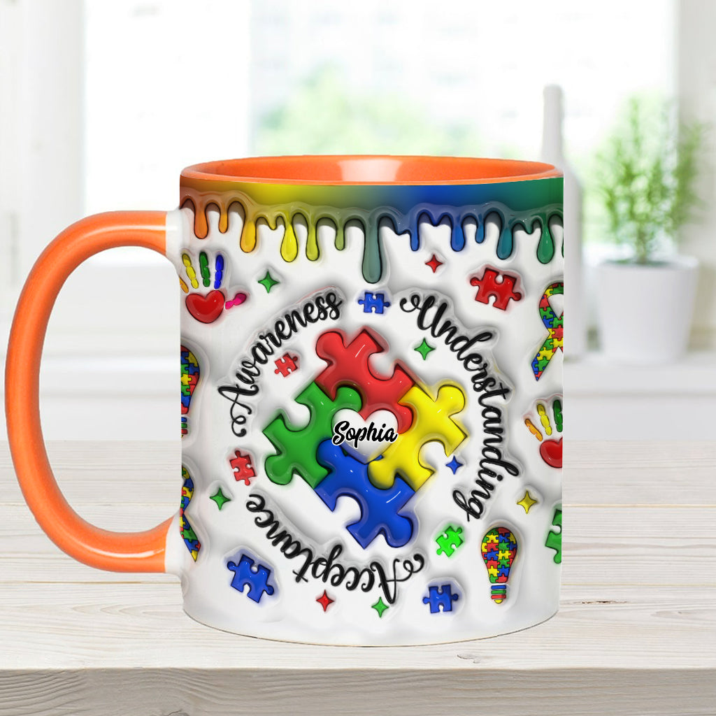 Autismus-Bewusstsein – Personalisierte Tasse mit Autismus-Motiv
