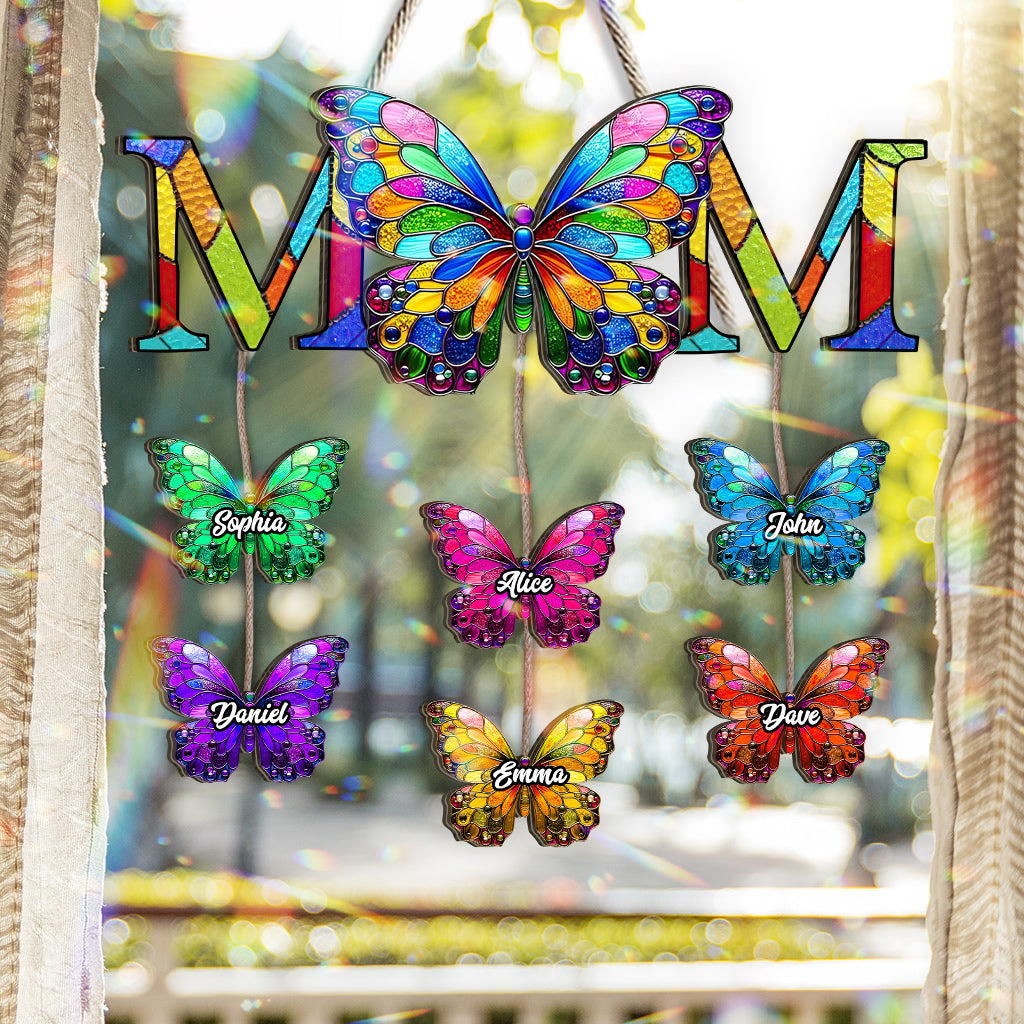 Wunderschöne Schmetterlingsmama - Personalisiertes Mutter-Schild aus Palettenholz