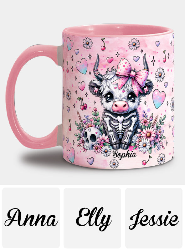 Cute Spooky Halloween Highland Cow - Personalized Accent Mug