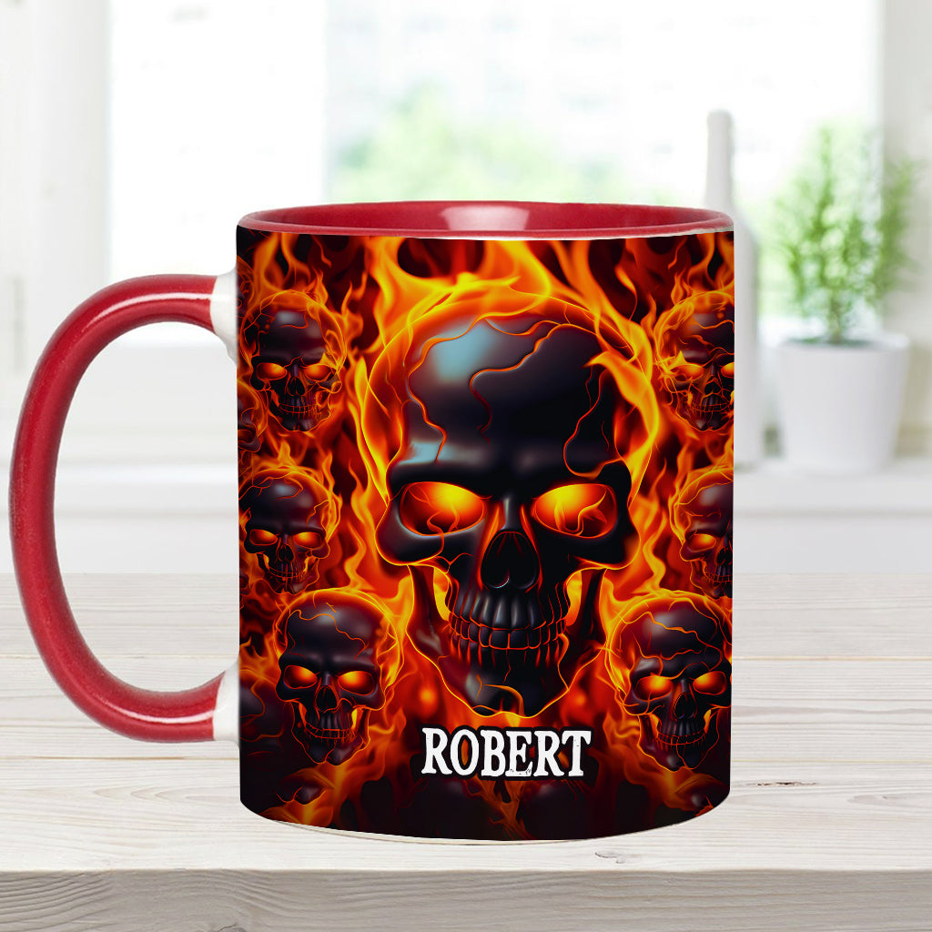 Brennender Totenkopf – Personalisierte Tasse mit Totenkopf-Akzent