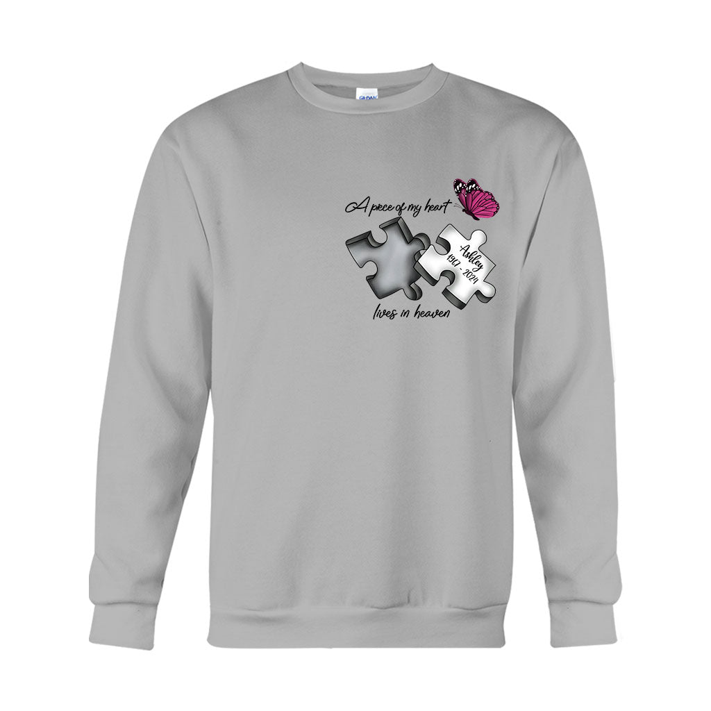 Immer in meinen Gedanken, für immer in meinem Herzen – personalisiertes Gedenk-T-Shirt und Hoodie