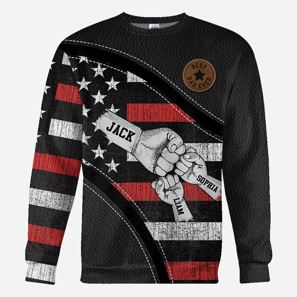 Faustgruß Papa und Kinder - Personalisiertes Vater-Shirt