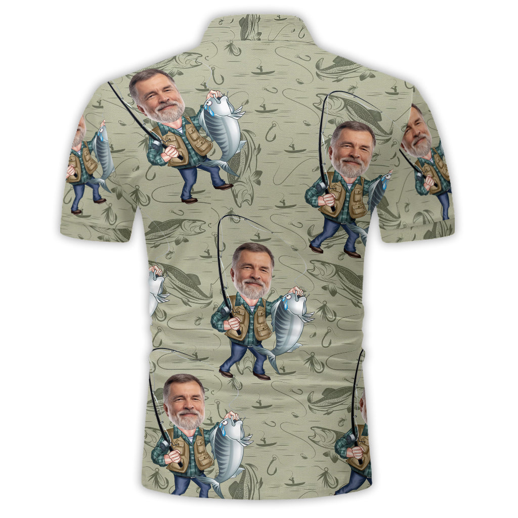 Geschenk für Angler-Papa, Ehemann, Onkel... - Personalisiertes Angel-Poloshirt