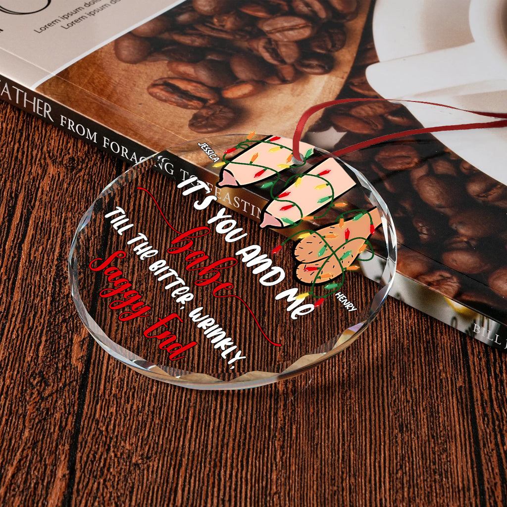 „Du und ich“ – Personalisierte runde Glasfigur für Paare