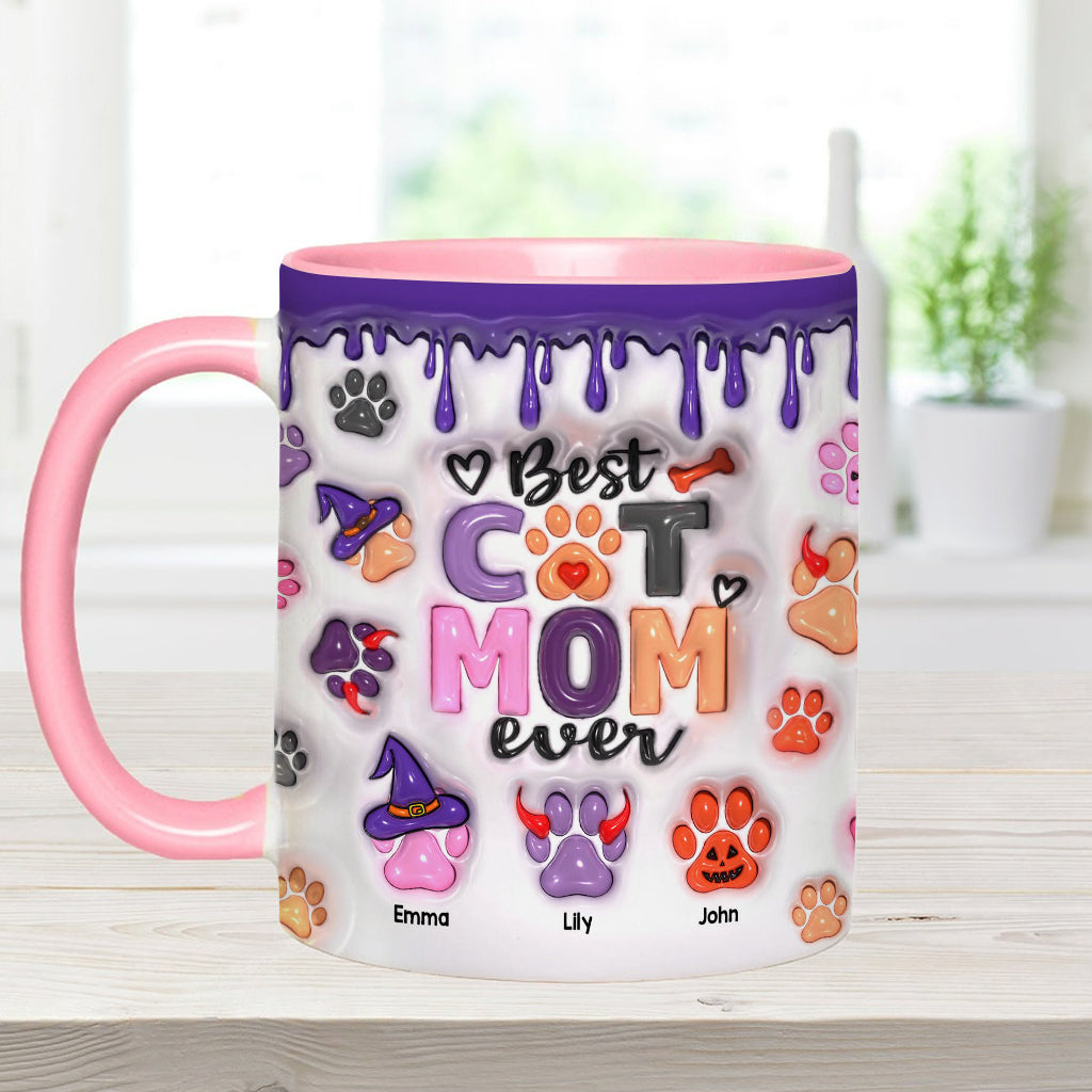 Best Dog Mom Cat Mom Dog Dad Cat Dad Ever - Personalized Dog Accent Mug