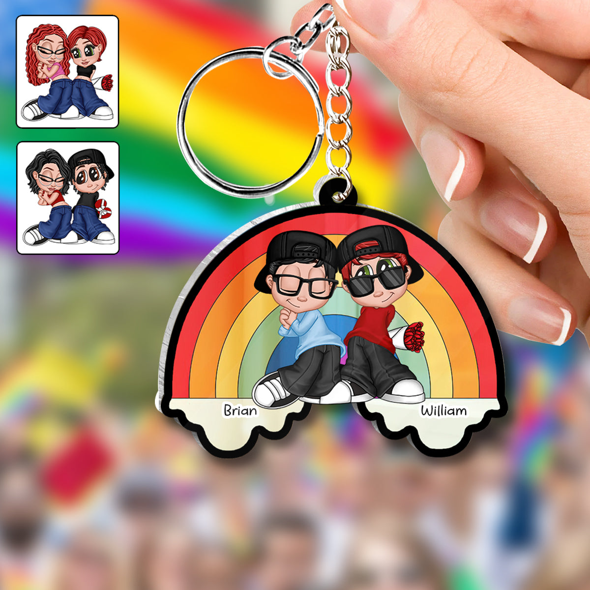 Ich mag dich und ich liebe dich – Personalisierter LGBT-Unterstützungs-Schlüsselanhänger