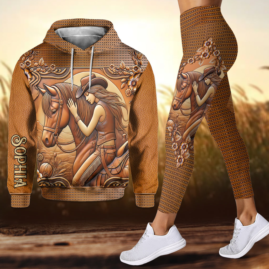Ein Mädchen und ihr Pferd – Personalisierter Pferde-Hoodie und Leggings