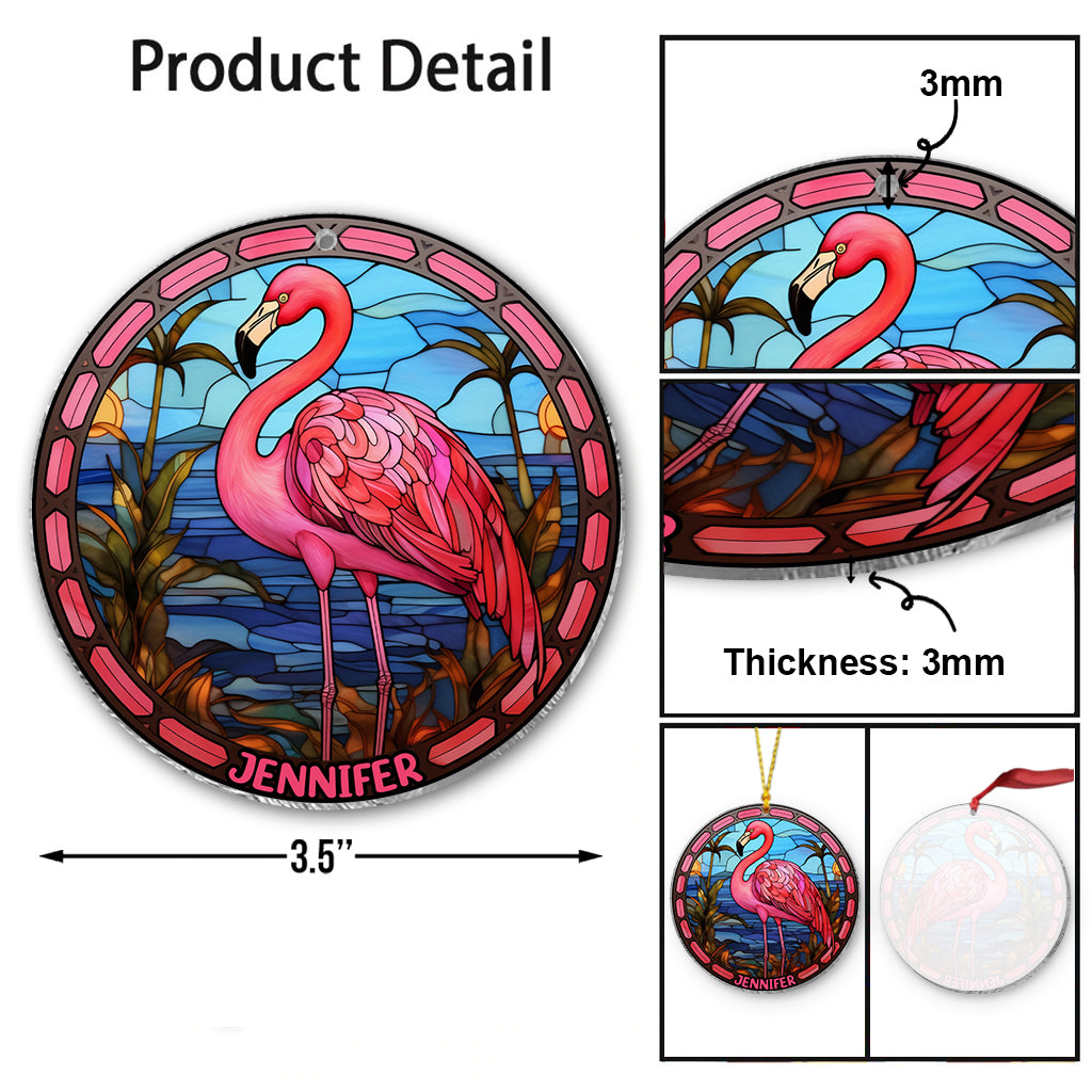 Flamingos lieben – Personalisierter transparenter Flamingo-Anhänger