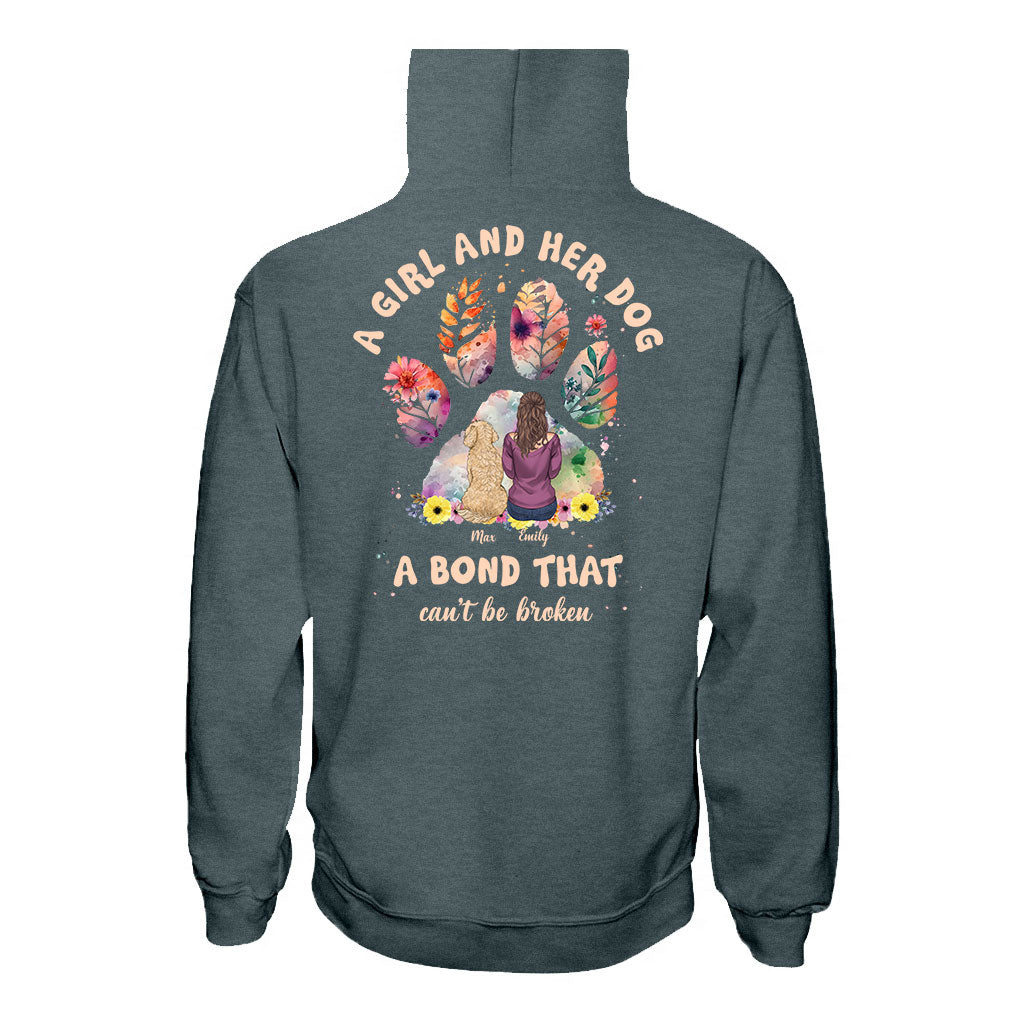 A Girl And Her Gog A Bond That Can't Be Broken - Personalized Dog T-shirt and Hoodie