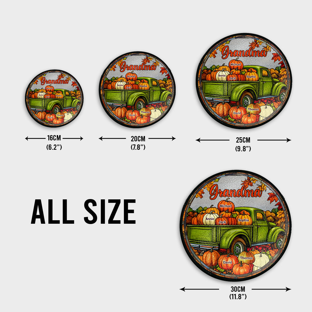 Oma-Herbstwagen – Personalisierter Oma-Glas-Sonnenfänger
