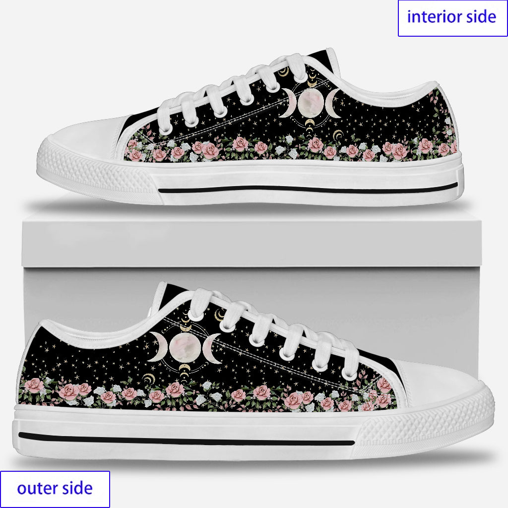 Florales Wicca-Muster - Hexen-Sneaker (niedriger Schaft)