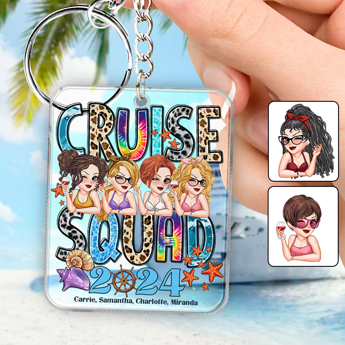 Cruise Squad 2024 – Personalisierter, individuell geformter Schlüsselanhänger für Kreuzfahrten