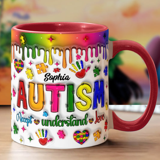 Autism Awareness - Personalized Autism Awareness Accent Mug