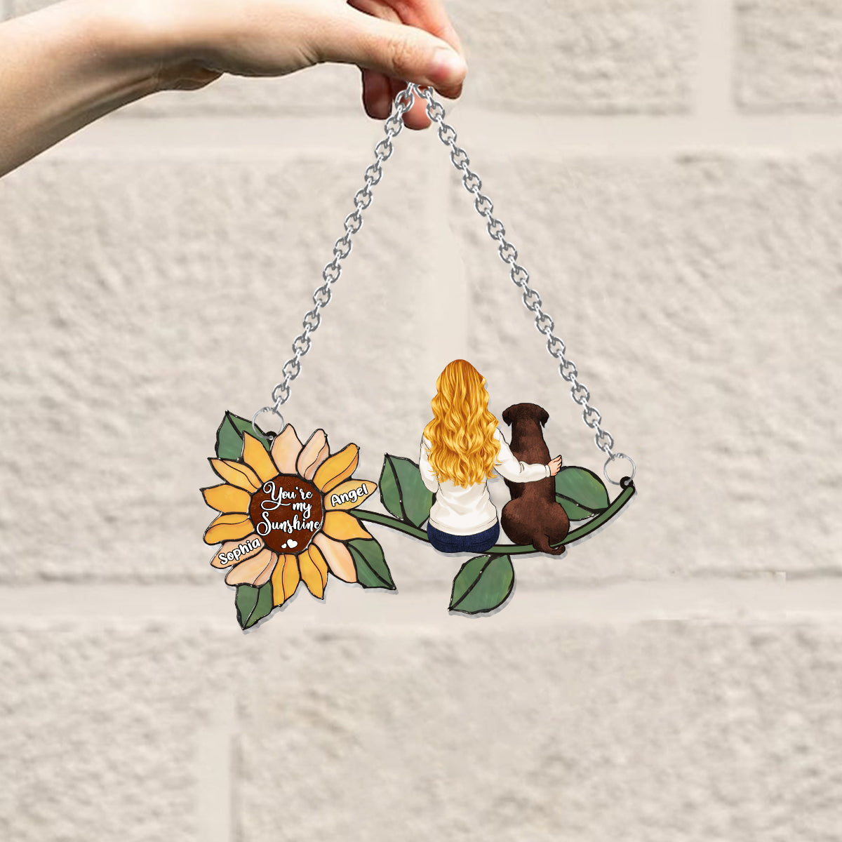 Du bist mein Sonnenschein – Personalisierter Hunde-Fensterhänger
