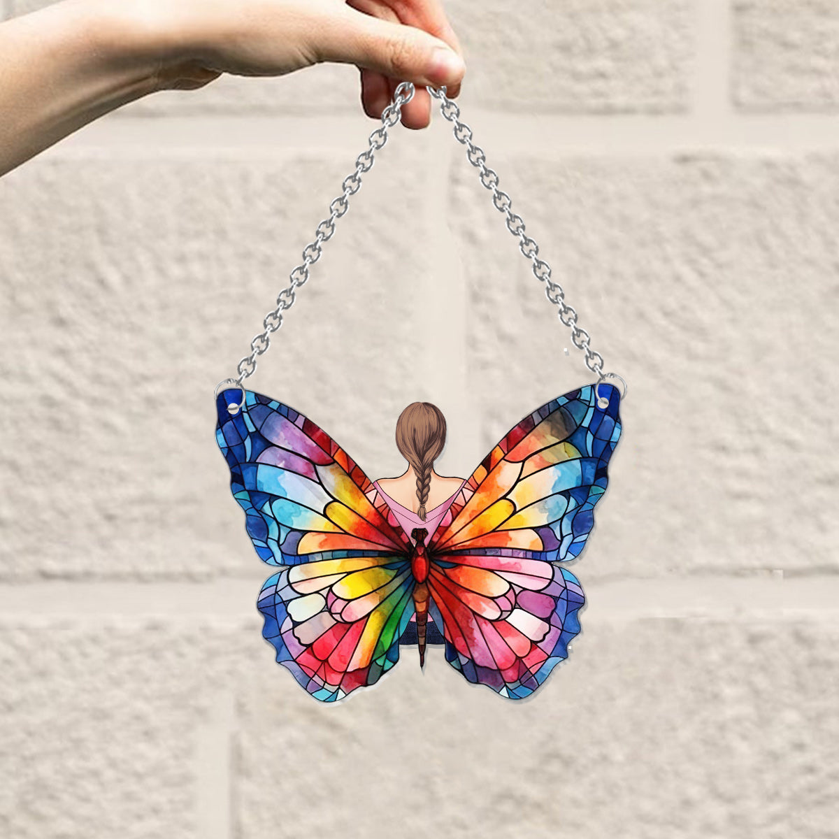 Butterly Girl - Personalized Butterfly Window Hanging Suncatcher Ornament