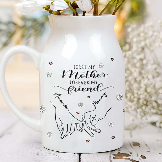 Erst meine Mutter, für immer meine Freundin – personalisierte Keramikvase für Mutter
