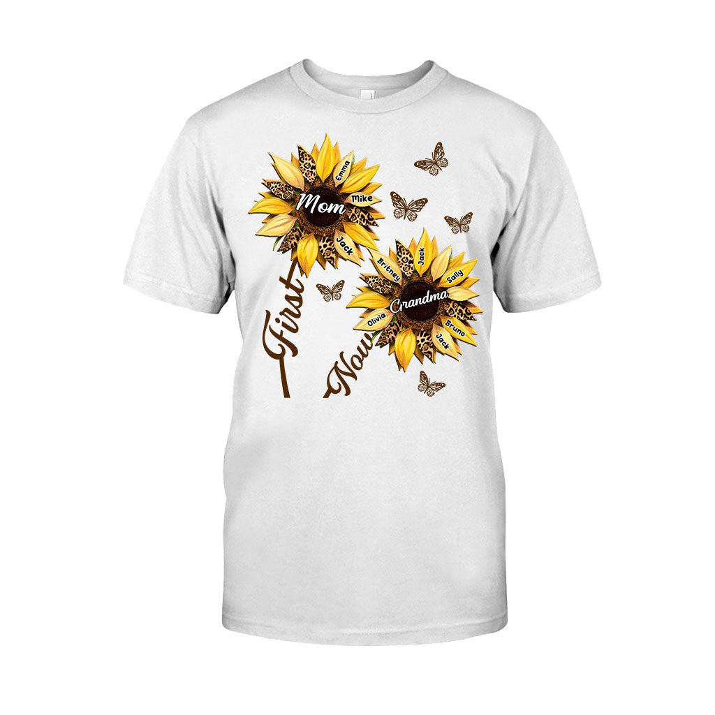 Erst Mama, jetzt Oma Sonnenblume – Personalisiertes Oma-T-Shirt und Hoodie