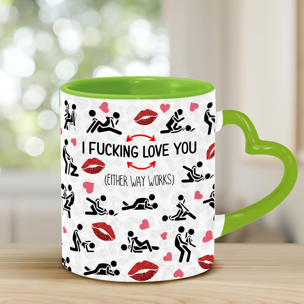 Ich liebe dich – Personalisierte Tasse mit Herzgriff für Paare