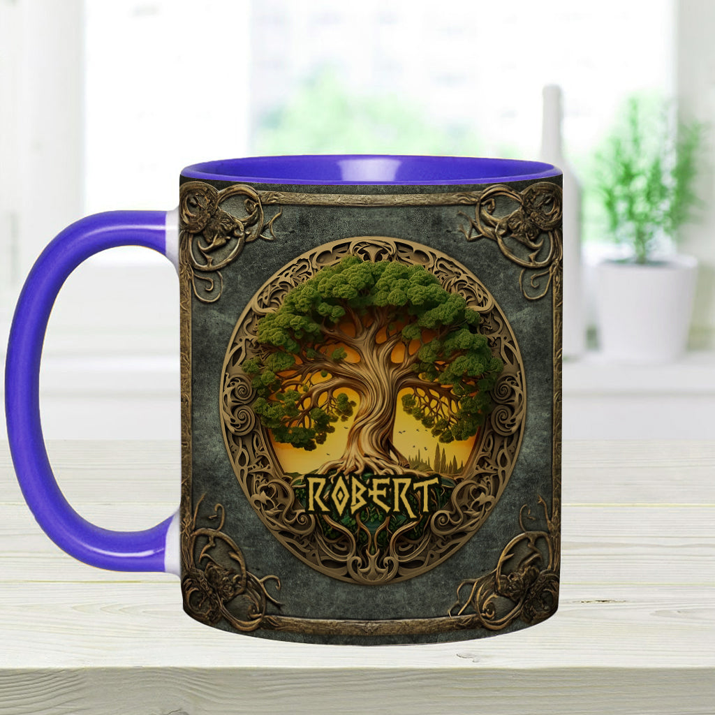 Tree Of Life Scandinavian Mythology Rustic Style - Personalized Irish Accent Mug