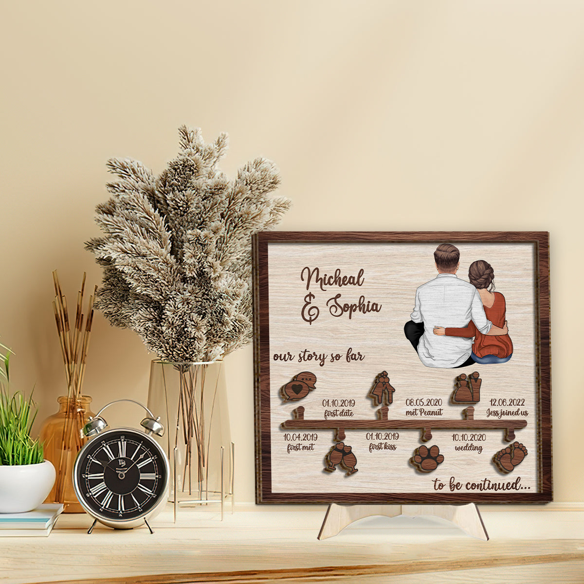 Our Story So Far - Personalized Couple 2 Layered Wood Sign / Wood Plaque