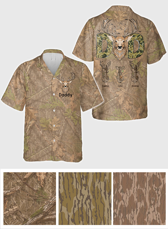 Hunter Dad Deer Hunting - Personalized Hunting Hawaiian Shirt
