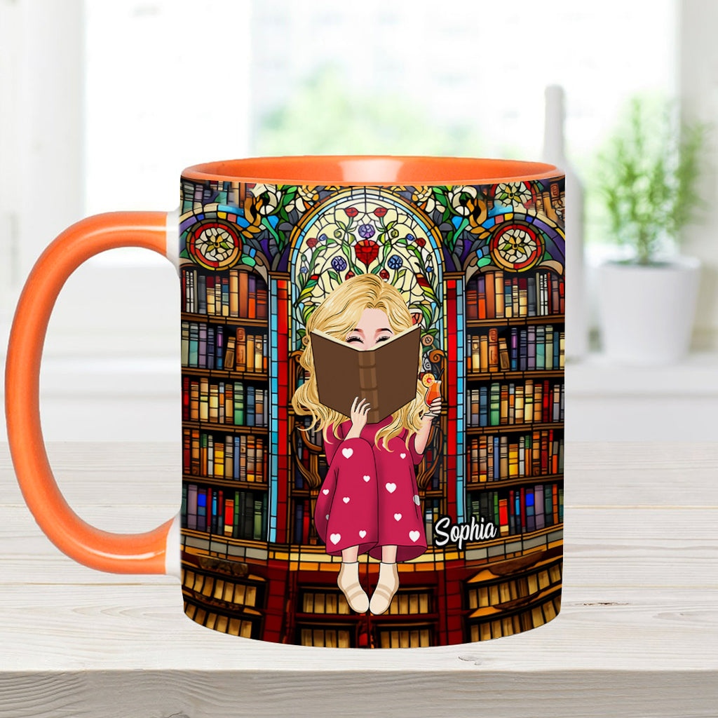 Einfach ein Mädchen, das Bücher liebt – personalisierte Tasse mit Buchmotiv