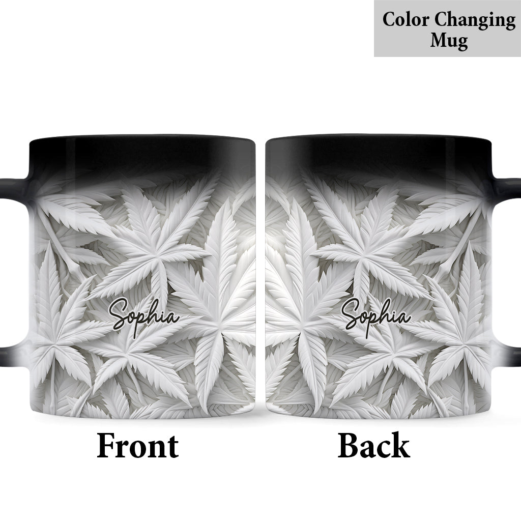 White Leaves - Personalized Weed Mug