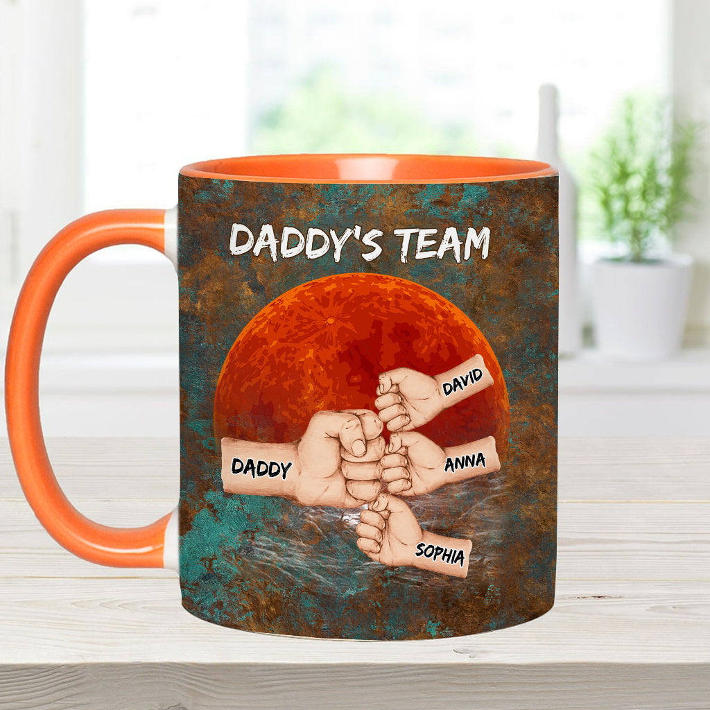 Daddy's Team - Personalisierte Tasse mit Vater-Akzent