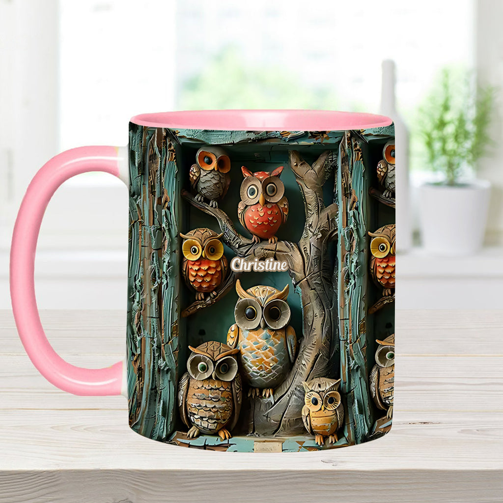 Einfach ein Mädchen, das Eulen liebt – personalisierte Tasse mit Eulenmotiv