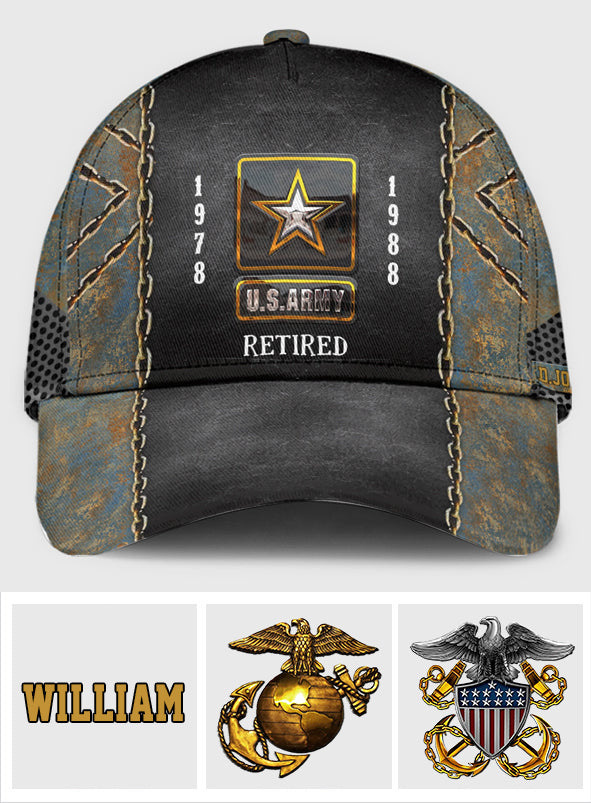 Amerikanischer Stolz für pensionierte Veteranen – Personalisierte klassische Veteranenkappe