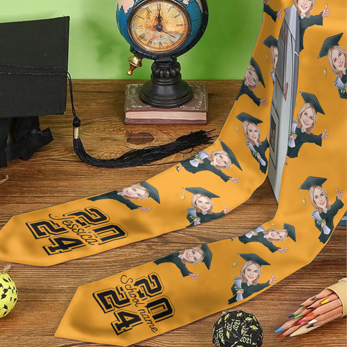 Caricature Funny Character - Personalized Graduation Graduation Stole