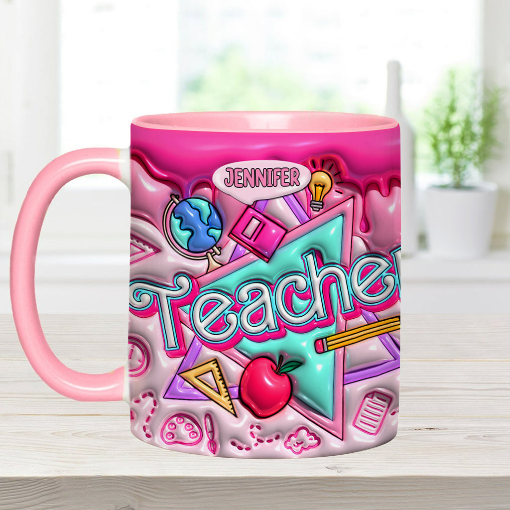 Pink Inflated - Personalized Teacher Accent Mug