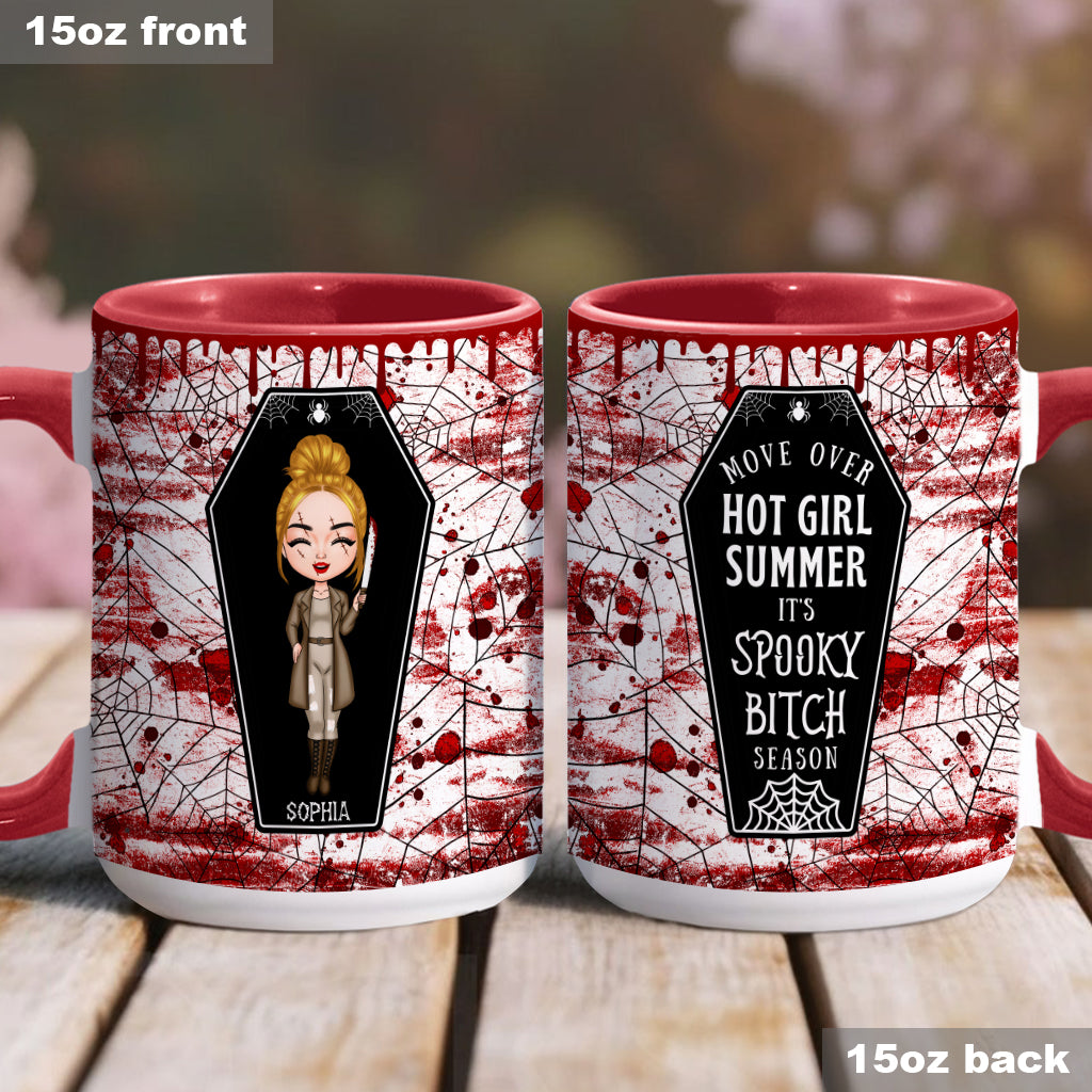 Sommerliche Sommerzeit naht, jetzt ist die Zeit der gruseligen Zicken! - Personalisierte Tasse mit Akzent