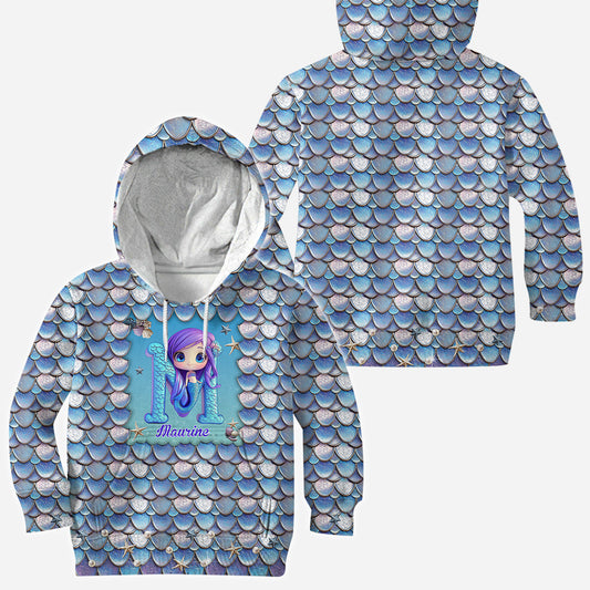 Wunderschönes Meerjungfrau-T-Shirt mit Allover-Print für Kinder