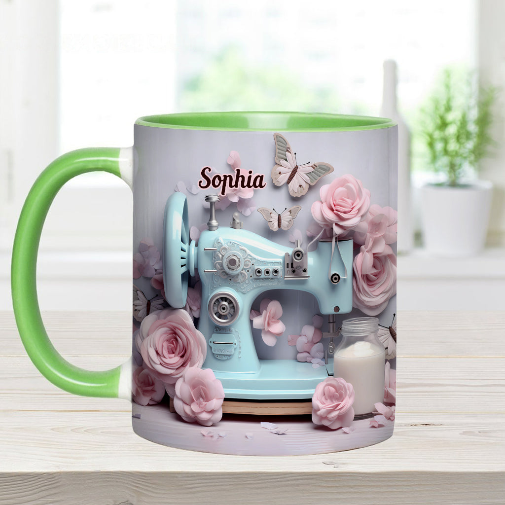 Nähmaschine - Personalisierte Tasse mit Nähmotiv