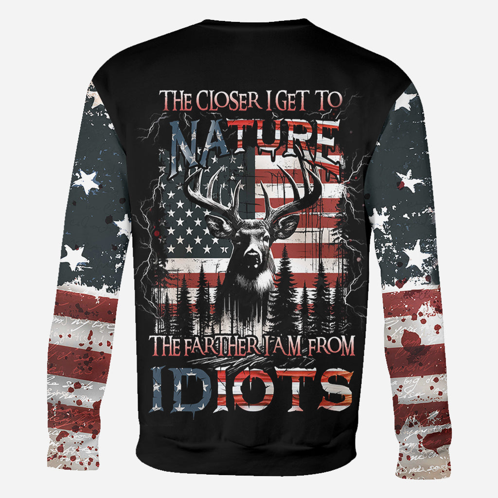 Je näher ich der Natur komme, desto mehr bin ich der Vater von Idioten – personalisiertes Jagd-T-Shirt