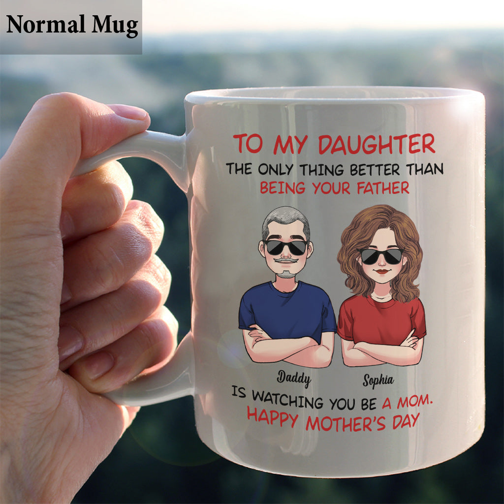 An meine Tochter: Alles Gute zum Muttertag! An meinen Sohn: Alles Gute zum Vatertag! – Personalisierte Tasse für meine Tochter
